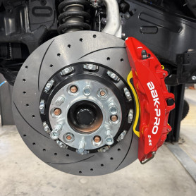 Комплект великих гальм USK Forged 6 поршнів з комплектом 2-составних г. дисків 355/32 мм, з насічками і перфорацією, TLC300 2021+, передній - Фото 3