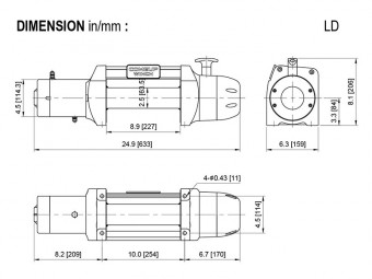Лебідка COMEUP Seal MadX8.0s LD (без тросу) 12V 3630 кг 296060 - Фото 2